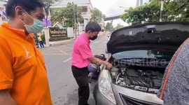 Kitten rescued after being found stuck inside car engine