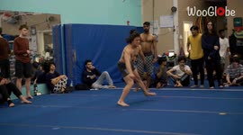 'Tricking athlete effortlessly performs a FLIPPIN'LY INSANE combo 
'