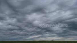 Mesmerizing time lapse of rarely seen Asperitas  clouds which appear to look like waves on a lake.