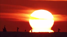 Stunning Summer Solstice 'Omega' sunrise over Thames in Kent, UK