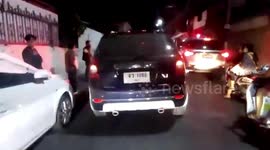 Crazed German diver careers through road hitting 10 cars in Thailand