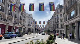 Pride flags decorate Regent Street