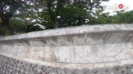 BMX rider's bike sent flying into lake after botched stunt