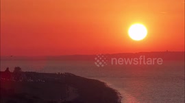 Stunning Summer Solstice sunset on the Kent coast, UK