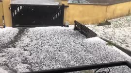 Violent hailstorm hits central France amid orange warning of heatwave