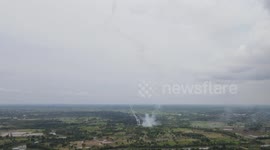 Rockets fall from sky like missiles at Buddhist festival in Thailand
