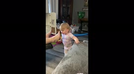 Funny baby loves to tell everyone they have smelly feet