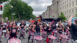 Drumline at the Ban Off Our Bodies Women's March in Washington DC.