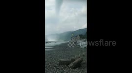 Waterspouts destroy building after coming ashore in Russian Black Sea town