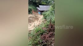 Mudslide caused by heavy rainfall bursts through house in China