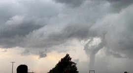 Possible tornado forms in central Kansas