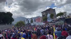 Several injured as Ecuadorian authorities disperse Indigenous protest using tear gas