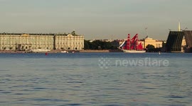 Scarlet sails show's rehearsal for the Russian Proms in St Petersburg, Russia