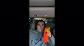 Boy Shoots Phone With Nerf Gun