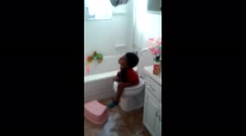 Boy Falls Asleep on Toilet