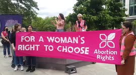 Pro-choice campaigners rally outside US embassy in London following overturning of Roe Vs Wade ruling