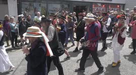 Golowan summer Festival Penzance Cornwall UK. Ancient Summer solstice week festival resurrected 20 years ago as The town celebrates the coming of summer.