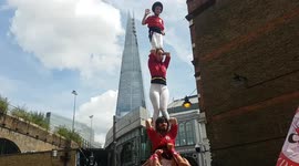 Watch amazing human pyramids being formed by the Castellers of London celebrating Catalan's St John's Day