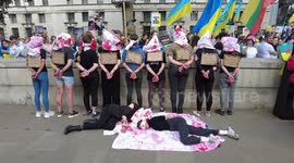 Ukrainian protest in London demands release of POWs held in Russia