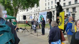 Speaker John Rees is a Political Activist to #Freeassange at the Anti-NATO protest OUTSIDE downing street, London, UK
