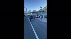 US: Protesters March On 110 Freeway In DTLA After Supreme Court Overturns Roe V. Wade