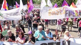 Marcha en contra la OTAN a tres días de la cumbre en Madrid, España