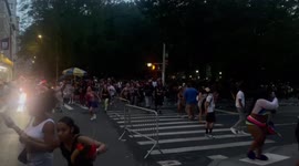 Panic at New York Pride march after fireworks are mistaken for gunshots