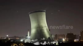 Huge 150-metre-tall cooling tower demolished in eastern China