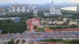 Mass People At Night Market In Nanning City, China