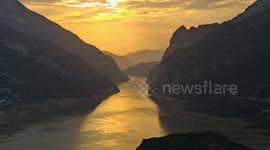Sunset In The Xiling Gorge In Yichang, Hubei, China