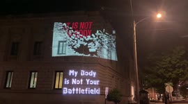 US: Group Of Artists Display Projection Over Courthouse To Protest Against Abortion Ruling