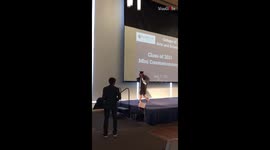 Girl has worst nightmare come true when she falls down stage at graduation ceremony