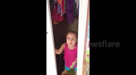 Girl Poops in Closet