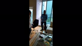 Dancing Man Hit By Nerf