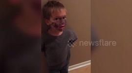 Boys With Markers on Faces