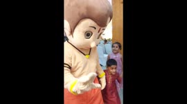 Animated Cartoon characters like Chota and Chutki stole the show in a marriage that held in South India