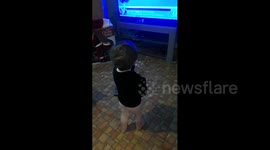 Boy Makes Mess in Living Room