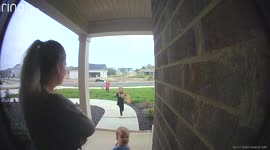 Girl Throws Caterpillar at Woman