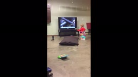 Tot Boy Chases Dog