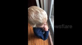 Boy Watches Dad Burn Weeds