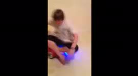 Boy Spins on Electric Skateboard