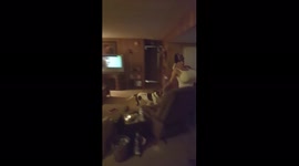 Dog Chases Man With Balloons