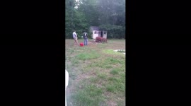 Men Scared By Fire