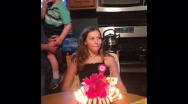 Birthday Cake Catches Fire
