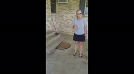 Woman Picks Up Fake Poop