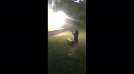 Boy Watches Fireworks