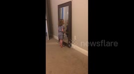 Girl Spits On MIrror