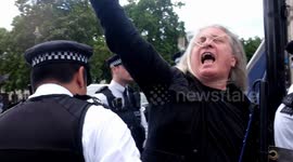 Officers seize campaigners' speakers as new laws that restrict noisy protests come into force