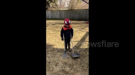 Boy Picks Up Poop
