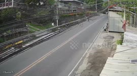 CCTV captures lorry overturning and spilling hundreds of crates of BEER